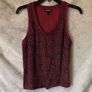 Express Tanktop in black/terracotta cheetah
